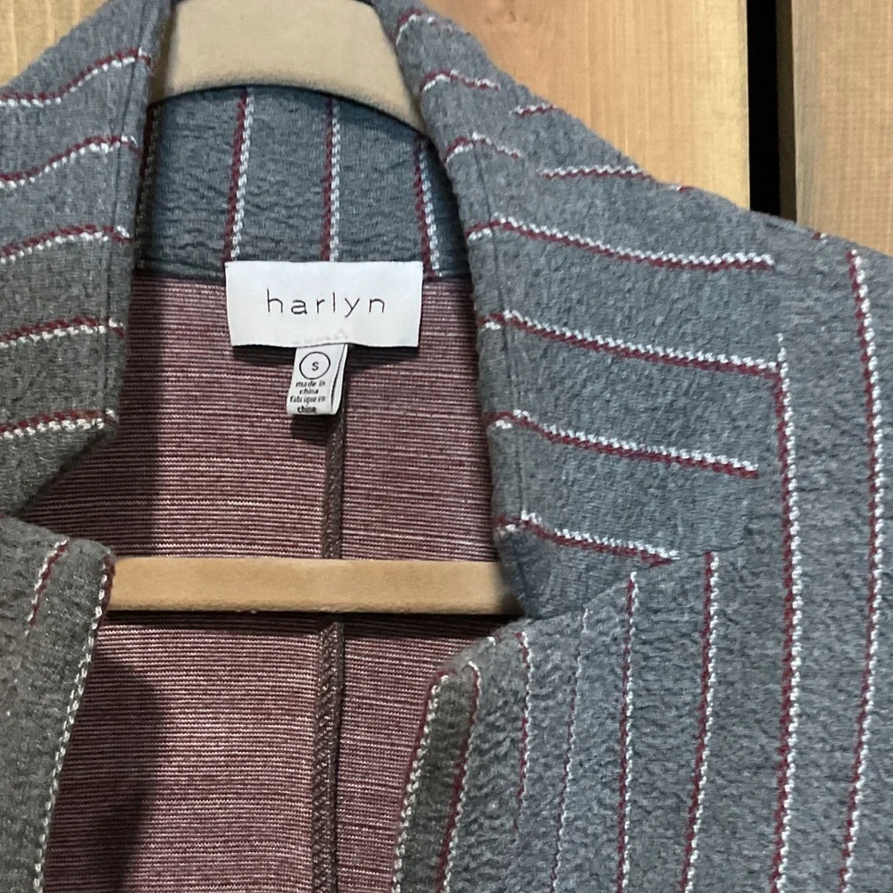 Anthropologie Harlyn Gray Striped Women's Blazer - Picture 4 of 7